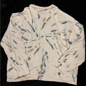 Levi's Men's Crewneck Sweater - White and Blue Tie-Dye